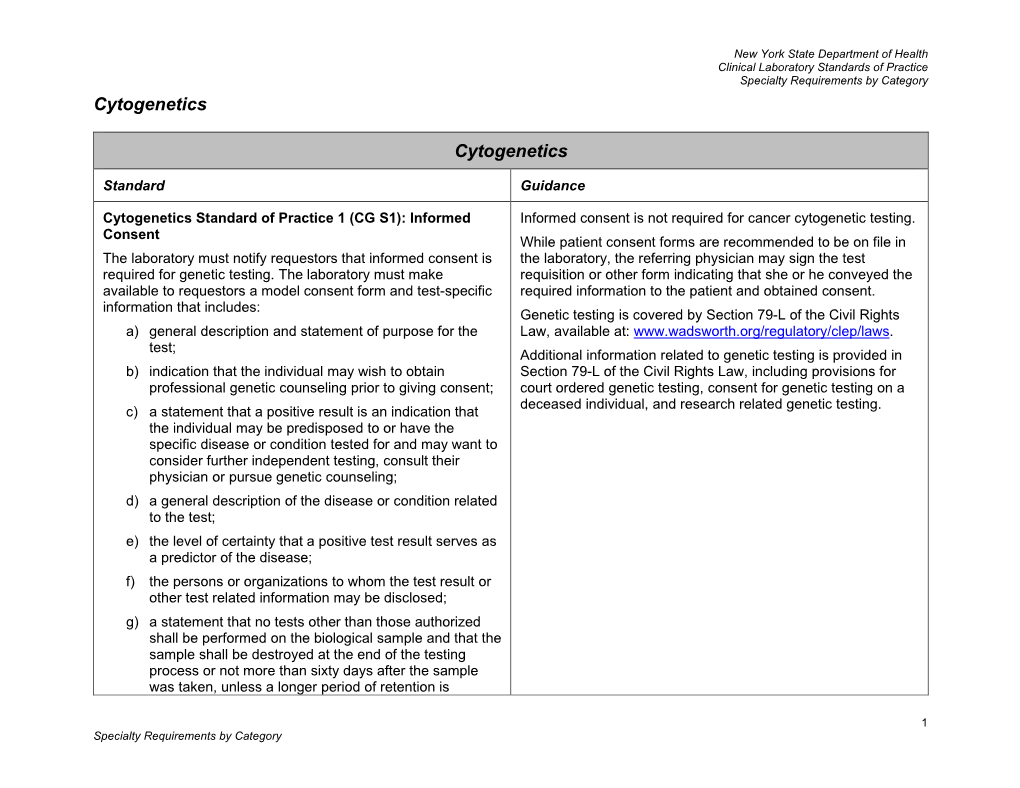 Cytogenetics Cytogenetics