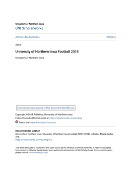 University of Northern Iowa Football 2018