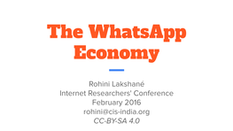 The Whatsapp Economy