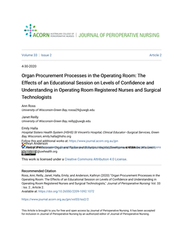 Organ Procurement Processes in the Operating Room