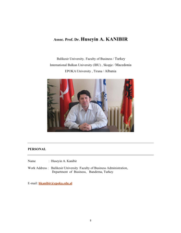 Assoc. Prof. Dr. Huseyin A. KANIBIR