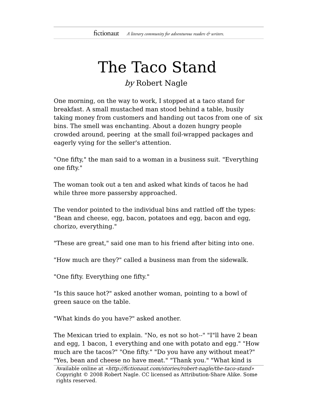 The Taco Stand by Robert Nagle