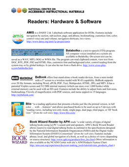 Supported Reading Software