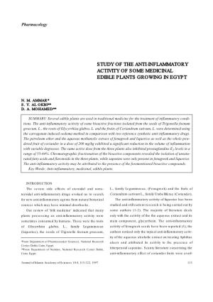 Study of the Anti-Inflammatory Activity