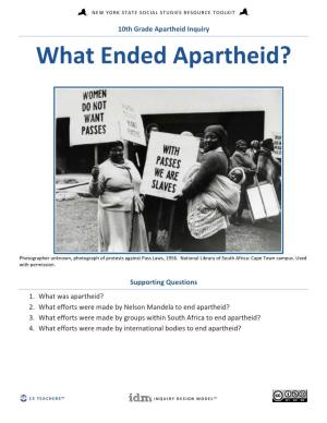What Ended Apartheid?