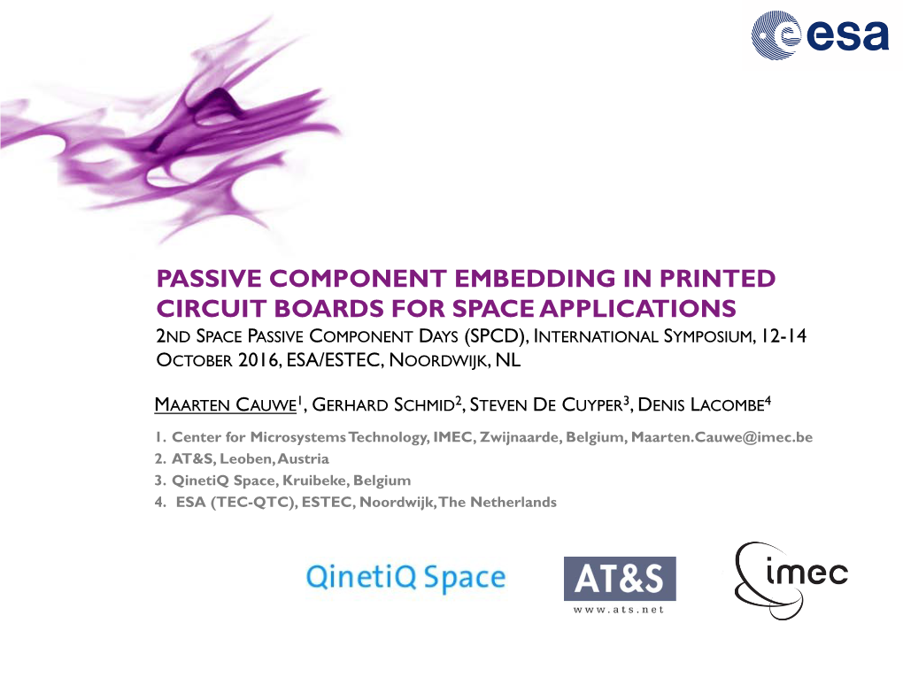 Passive Component Embedding in Printed Circuit Boards for Space DocsLib