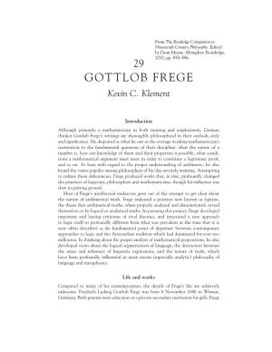 Gottlob Frege — Routledge Companion to Nineteenth Century