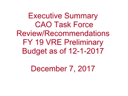 CAO Task Force Executive Summary