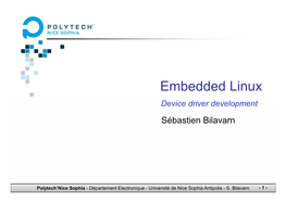 Embedded Linux Device Driver Development Sébastien Bilavarn