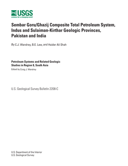 Sembar Goru/Ghazij Composite Total Petroleum System, Indus and Sulaiman-Kirthar Geologic Provinces, Pakistan and India