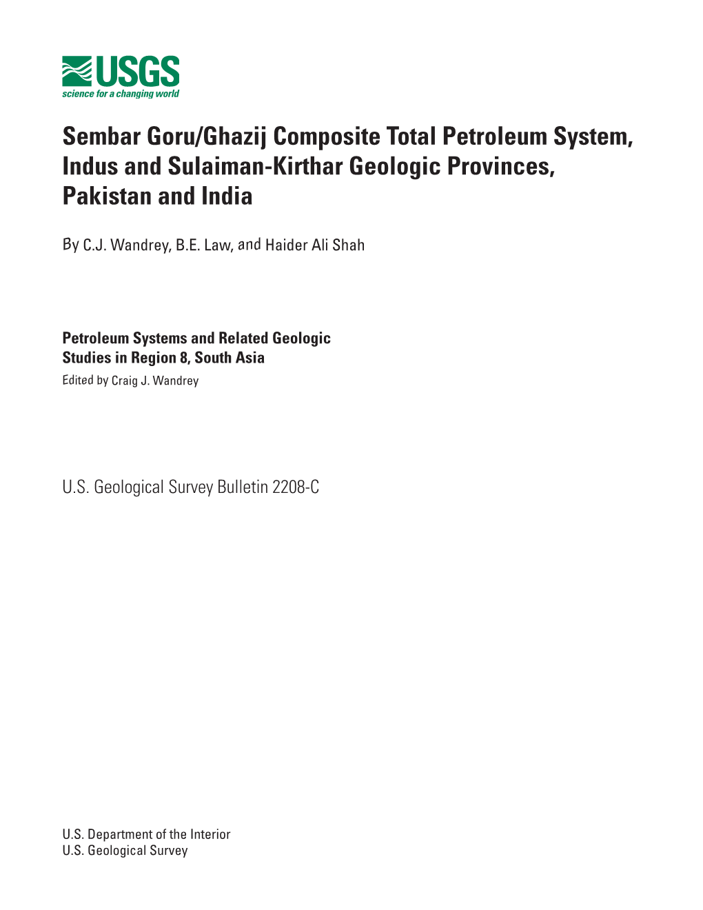 Sembar Goru/Ghazij Composite Total Petroleum System, Indus and Sulaiman-Kirthar Geologic Provinces, Pakistan and India
