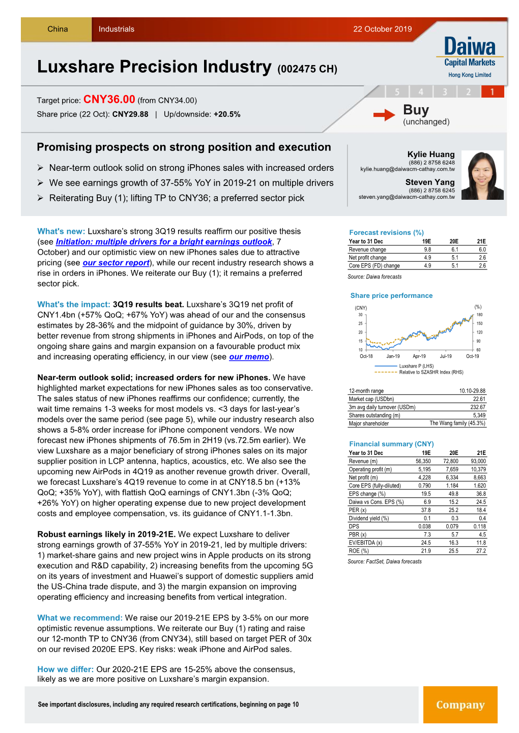 Luxshare Precision Industry (002475 CH) Luxshare Pr Ecision Industr Y