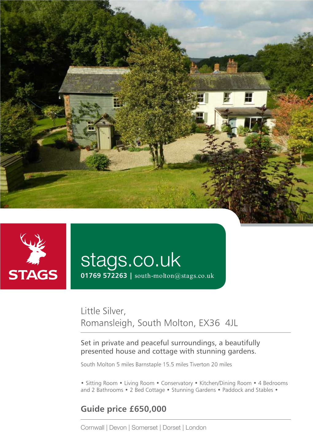 Stags.Co.Uk 01769 572263 | South-Molton@Stags.Co.Uk