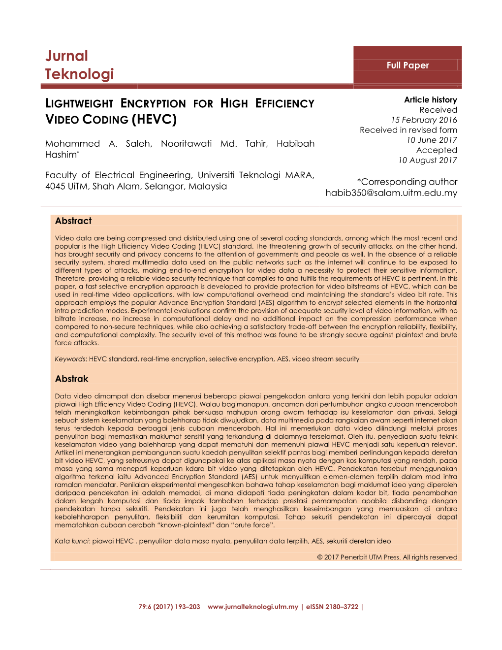 Lightweight Encryption for High Efficiency Video Coding (Hevc)