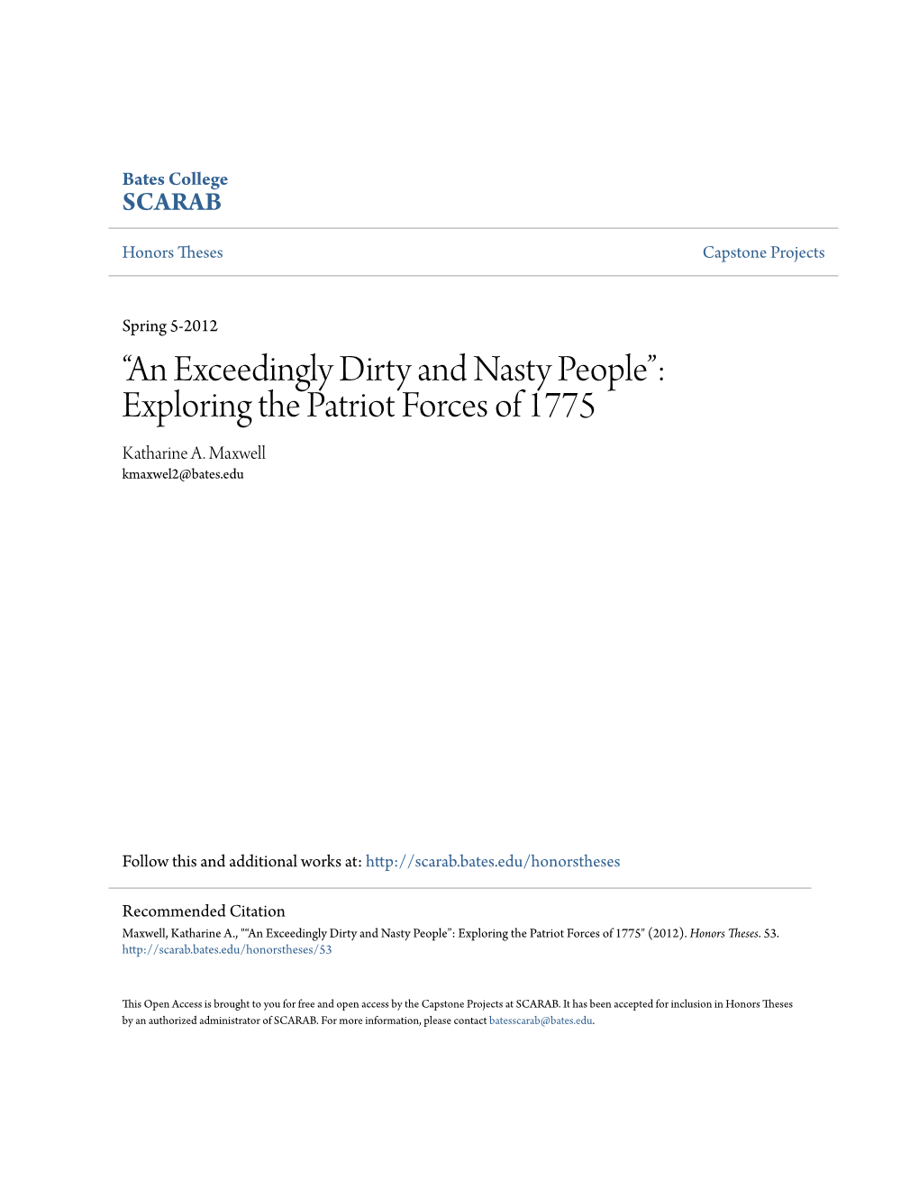 Exploring the Patriot Forces of 1775 Katharine A