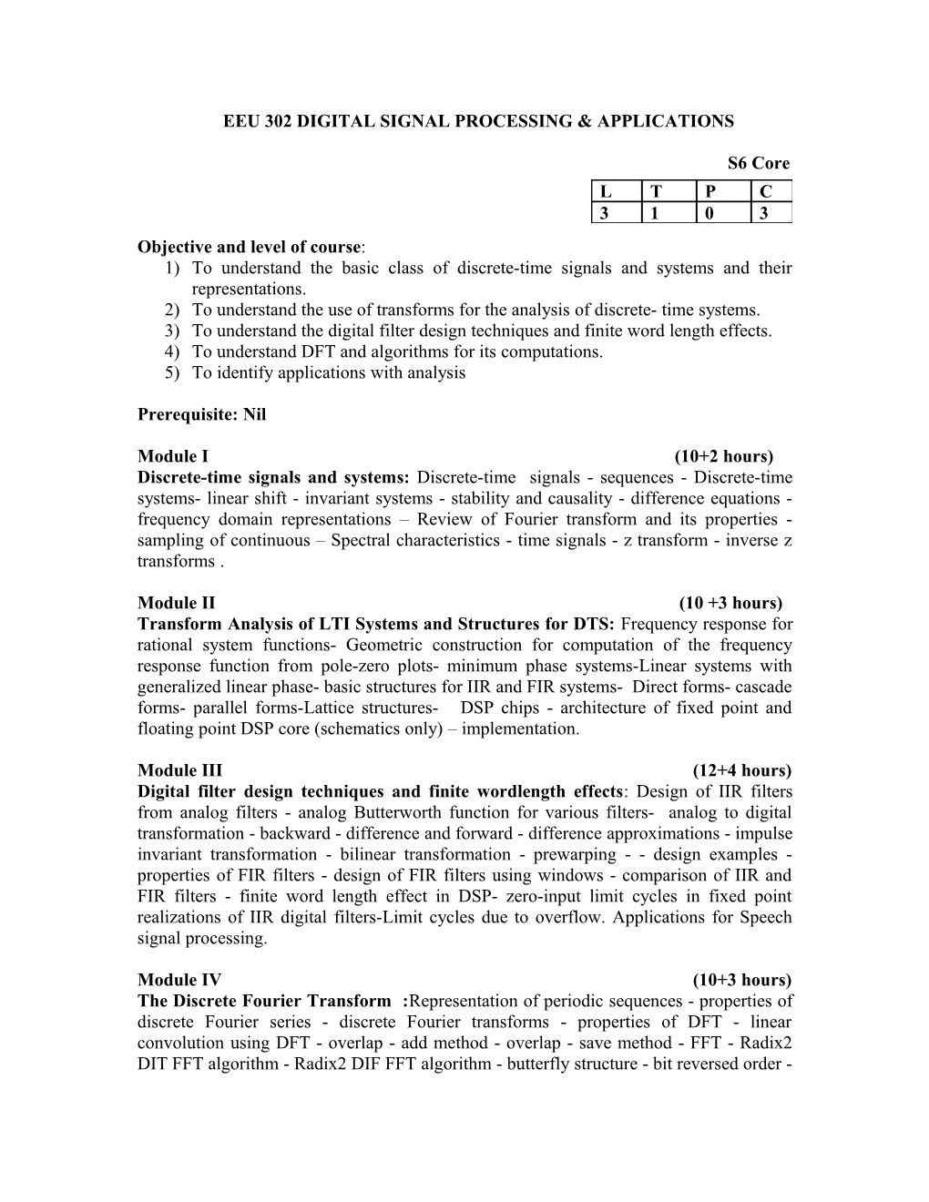 Ee 411 T Digital Signal Processing and Applications