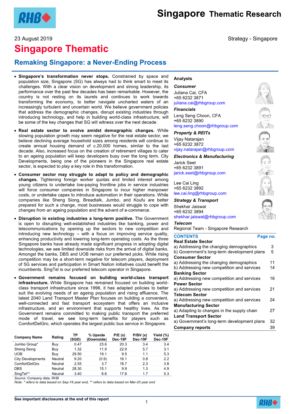 Singapore Thematic Research