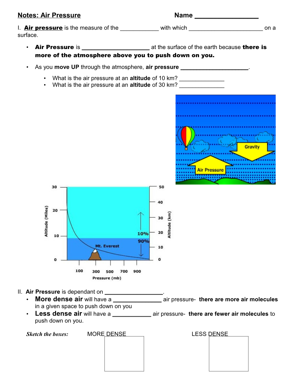 Notes: Air Pressure Powerpoint