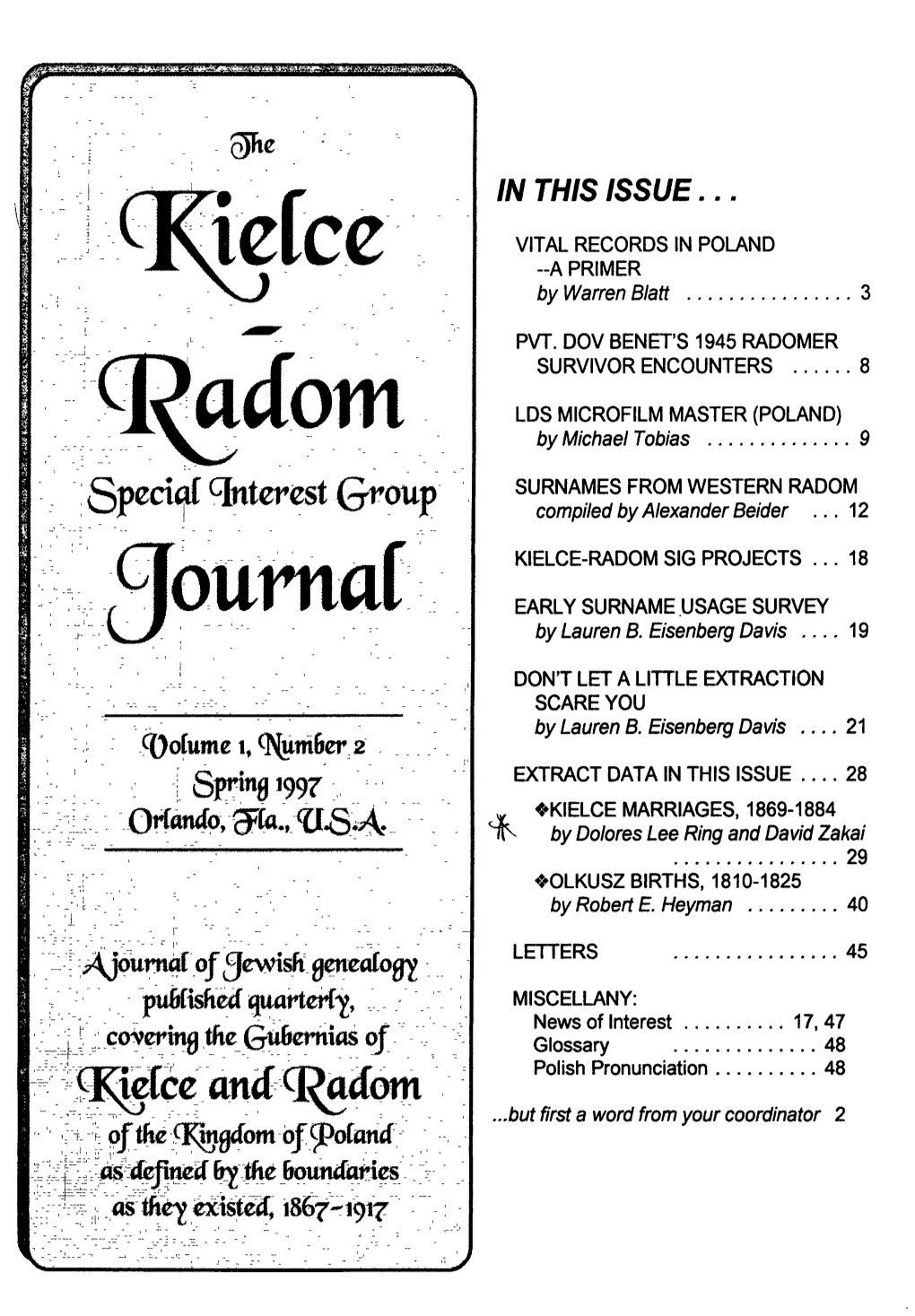 Kielce-Radom Journal Vol 1, No 2 Spring 1997.Pdf