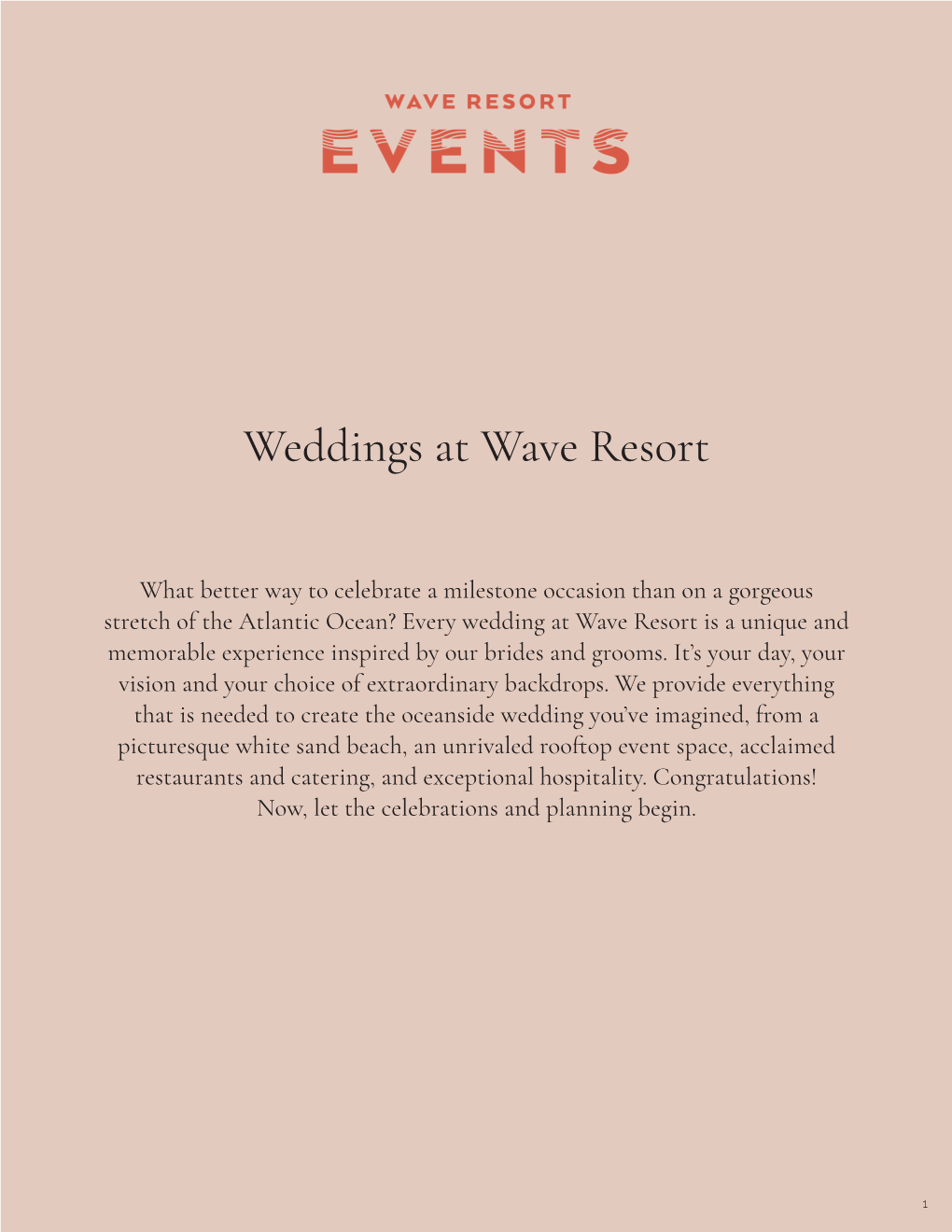 Weddings at Wave Resort
