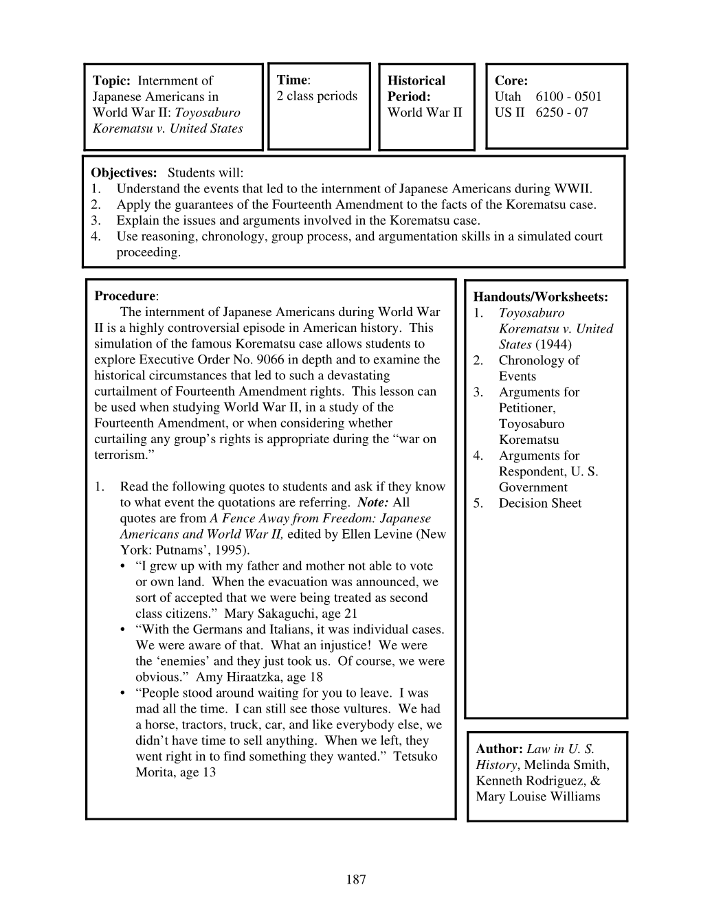 Internment of Japanese Americans In