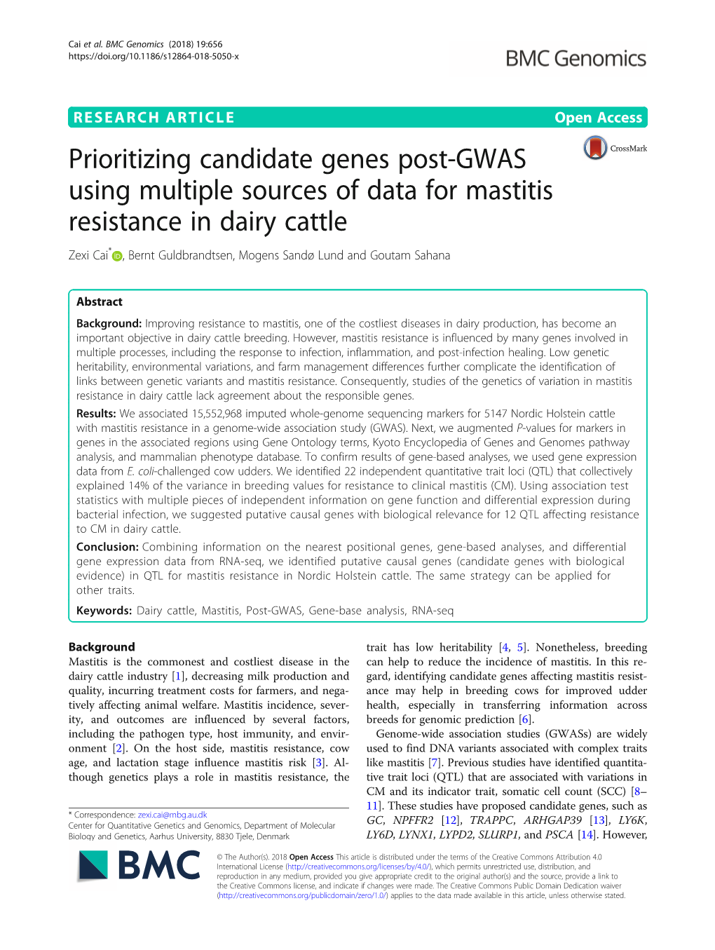 Prioritizing Candidate Genes Post-GWAS Using Multiple Sources