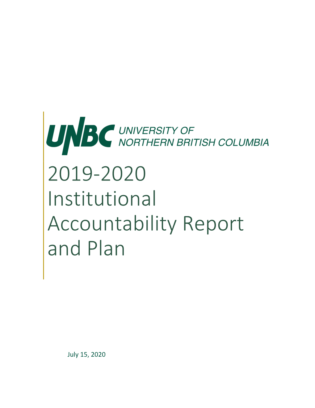 2019/2020 Institutional Accountability Plan and Report