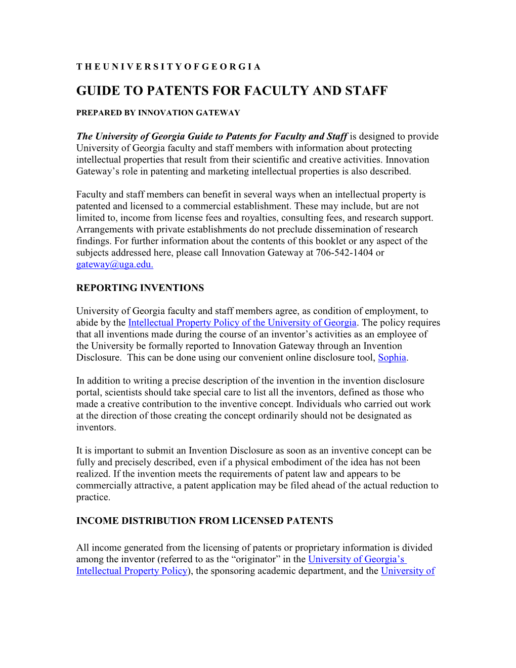 Guide to Patents for Faculty and Staff