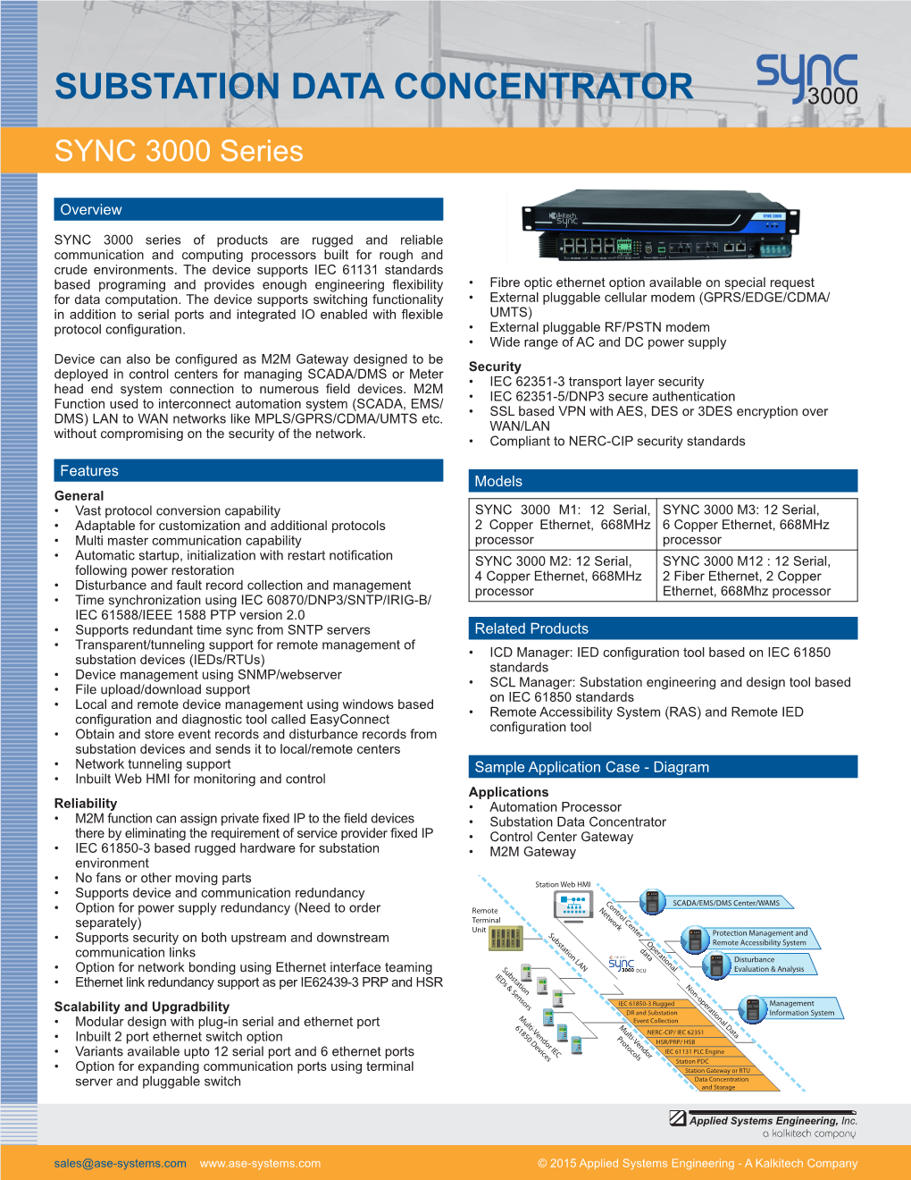 SUBSTATION DATA CONCENTRATOR SYNC 3000 Series