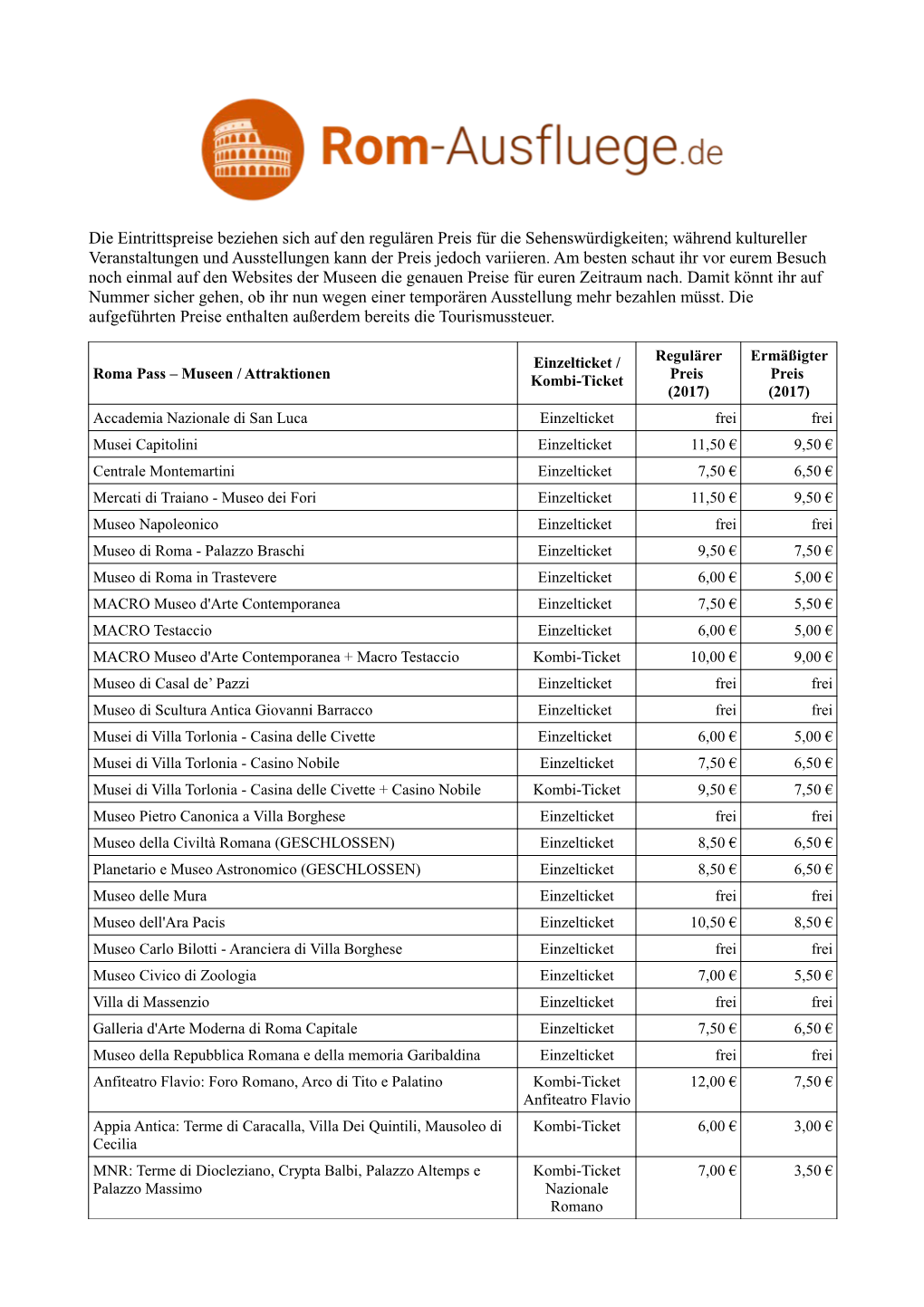 Die Eintrittspreise Beziehen Sich Auf Den Regulären Preis Für Die