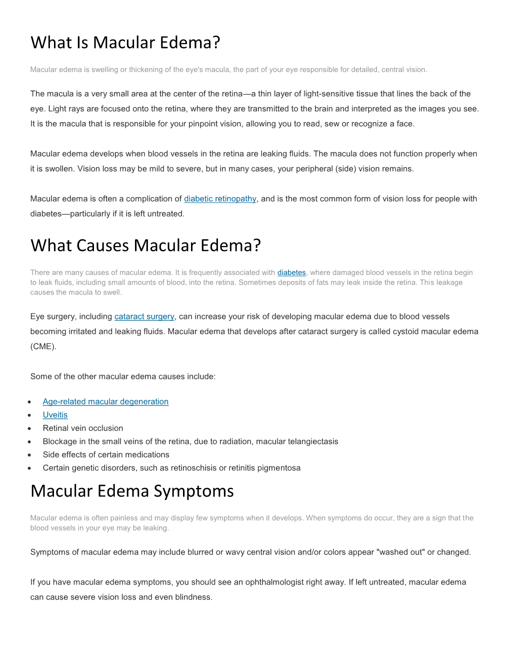 What Is Macular Edema?