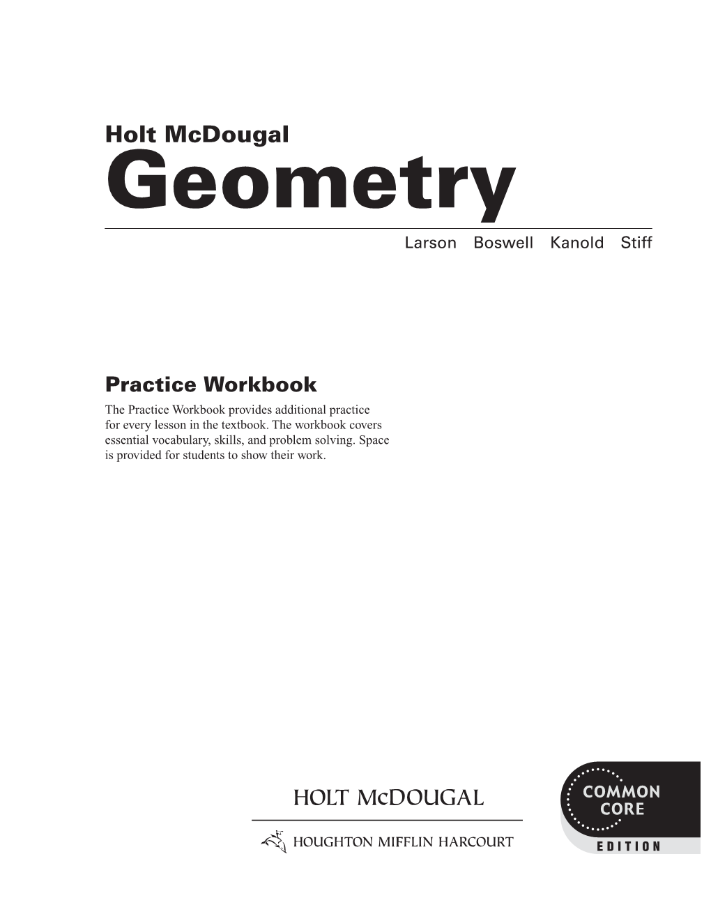 Holt Mcdougal Geometry Larson Boswell Kanold Stiff