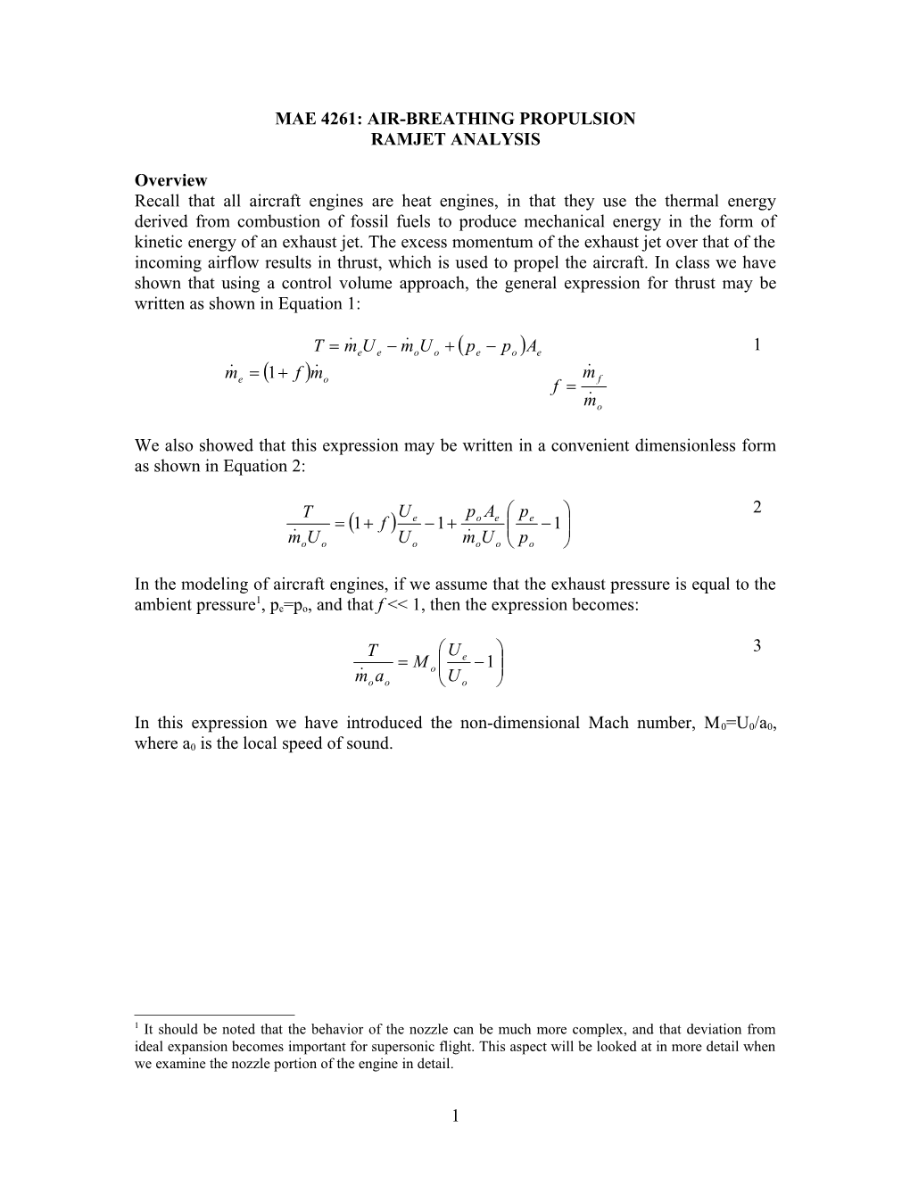 General Expression for Thrust