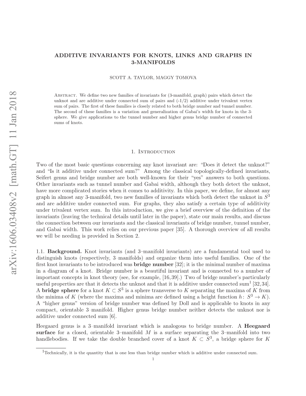 Additive Invariants for Knots, Links and Graphs in 3-Manifolds