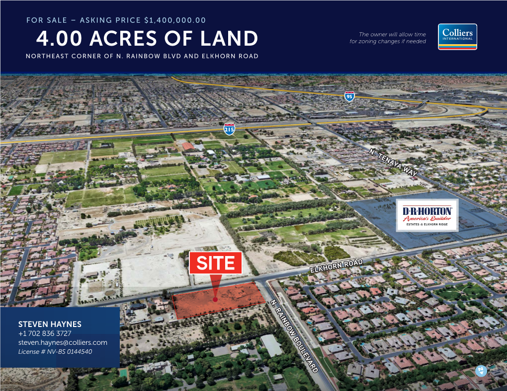 ±4.00 ACRES of LAND for Zoning Changes If Needed NORTHEAST CORNER of N