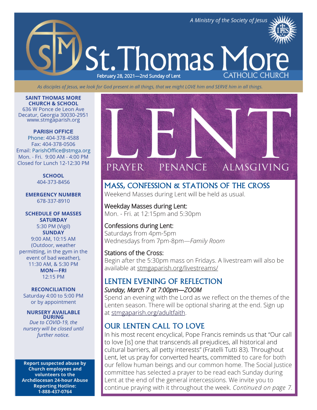 February 28, 2021—2Nd Sunday of Lent
