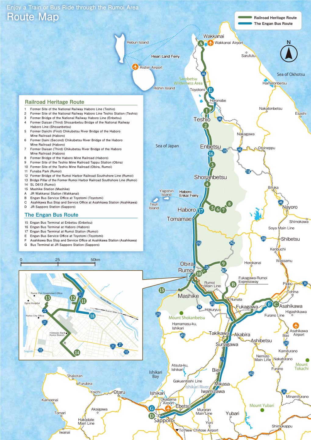 Route Map Railroad Heritage Route the Engan Bus Route