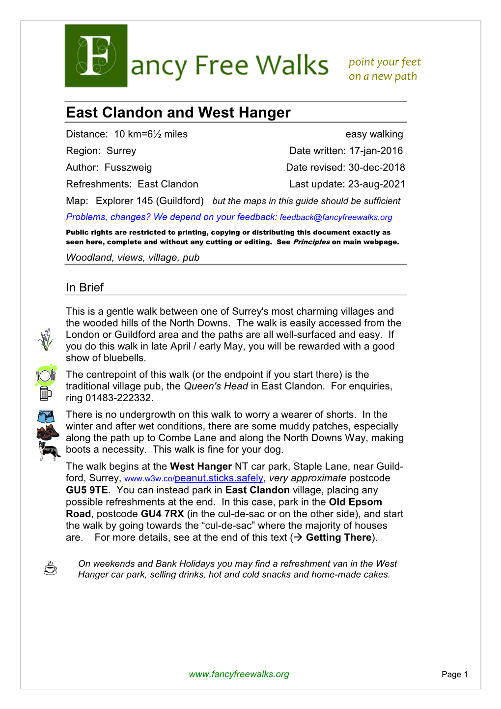 East Clandon and West Hanger