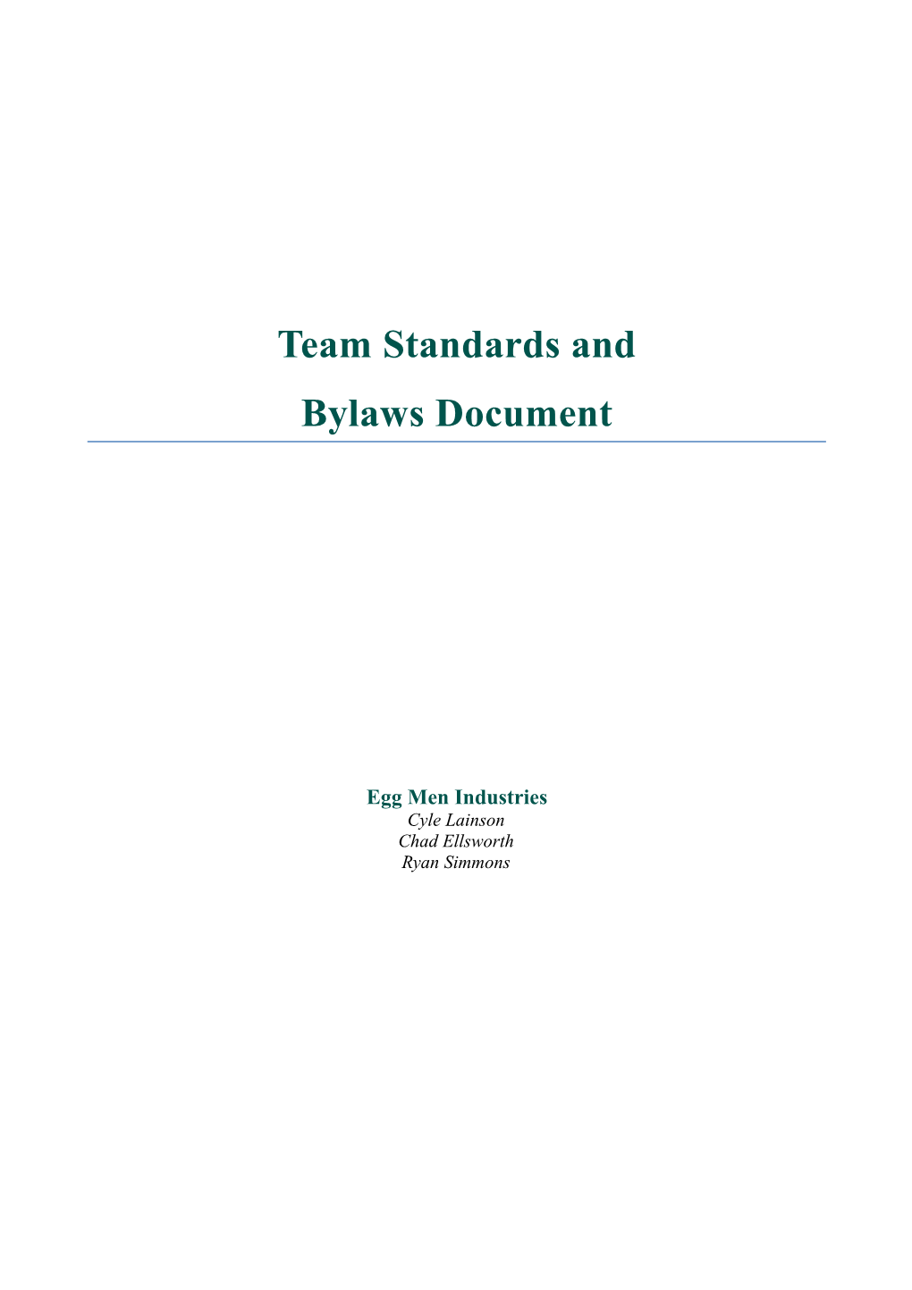 Team Standards And