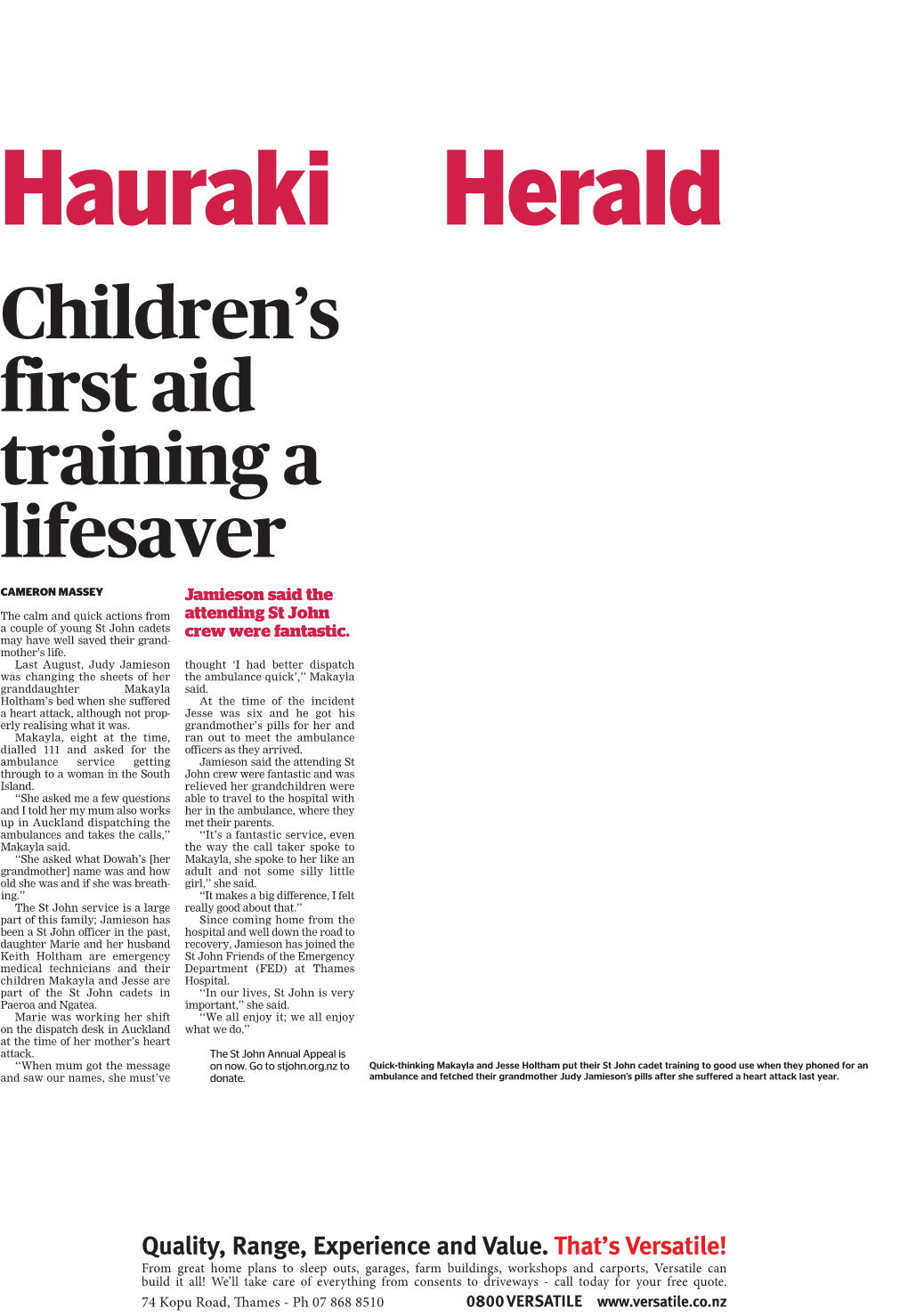 Children's First Aid Training a Lifesaver