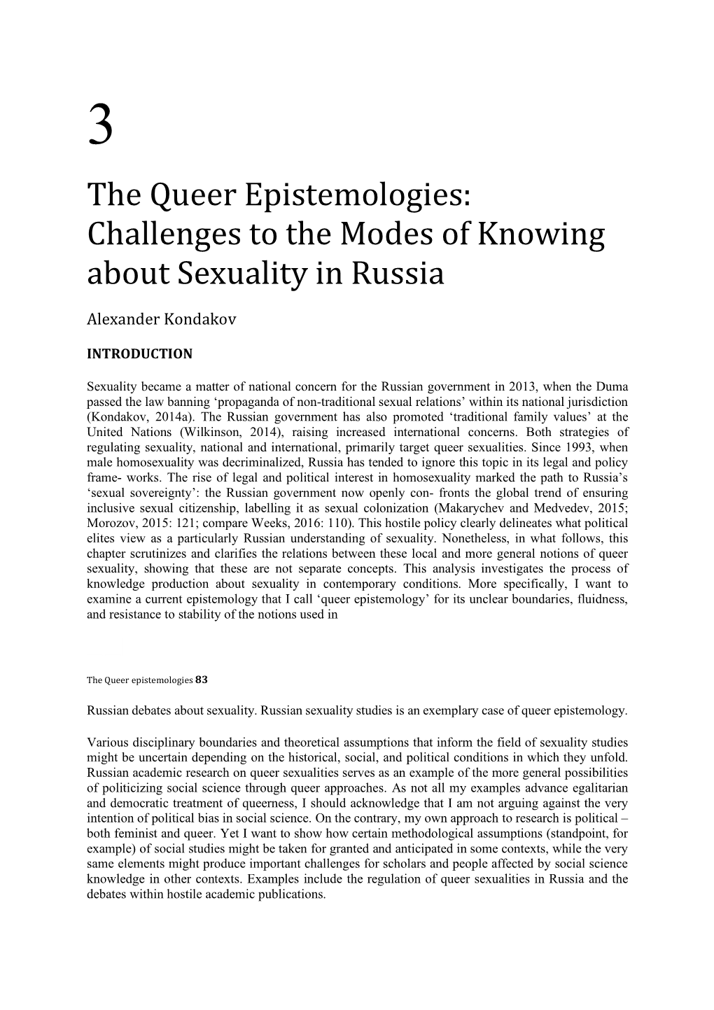 Kondakov 2020 Queer Epistemologies Draft