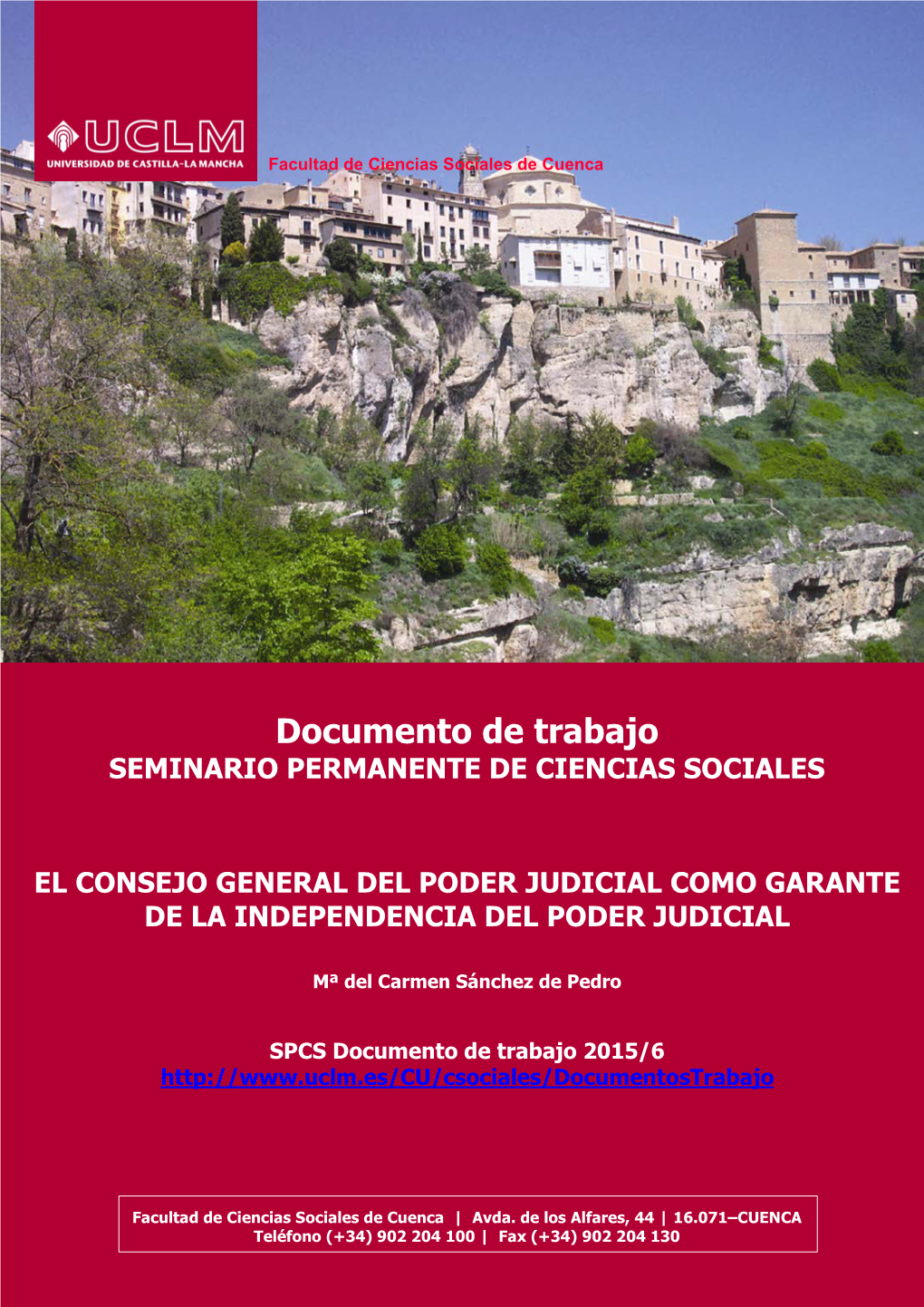 Documento De Trabajo Seminariomaría Cordente Rodríguez PERMANENTE DE CIENCIAS SOCIALES María.Cordente@Uclm.Es