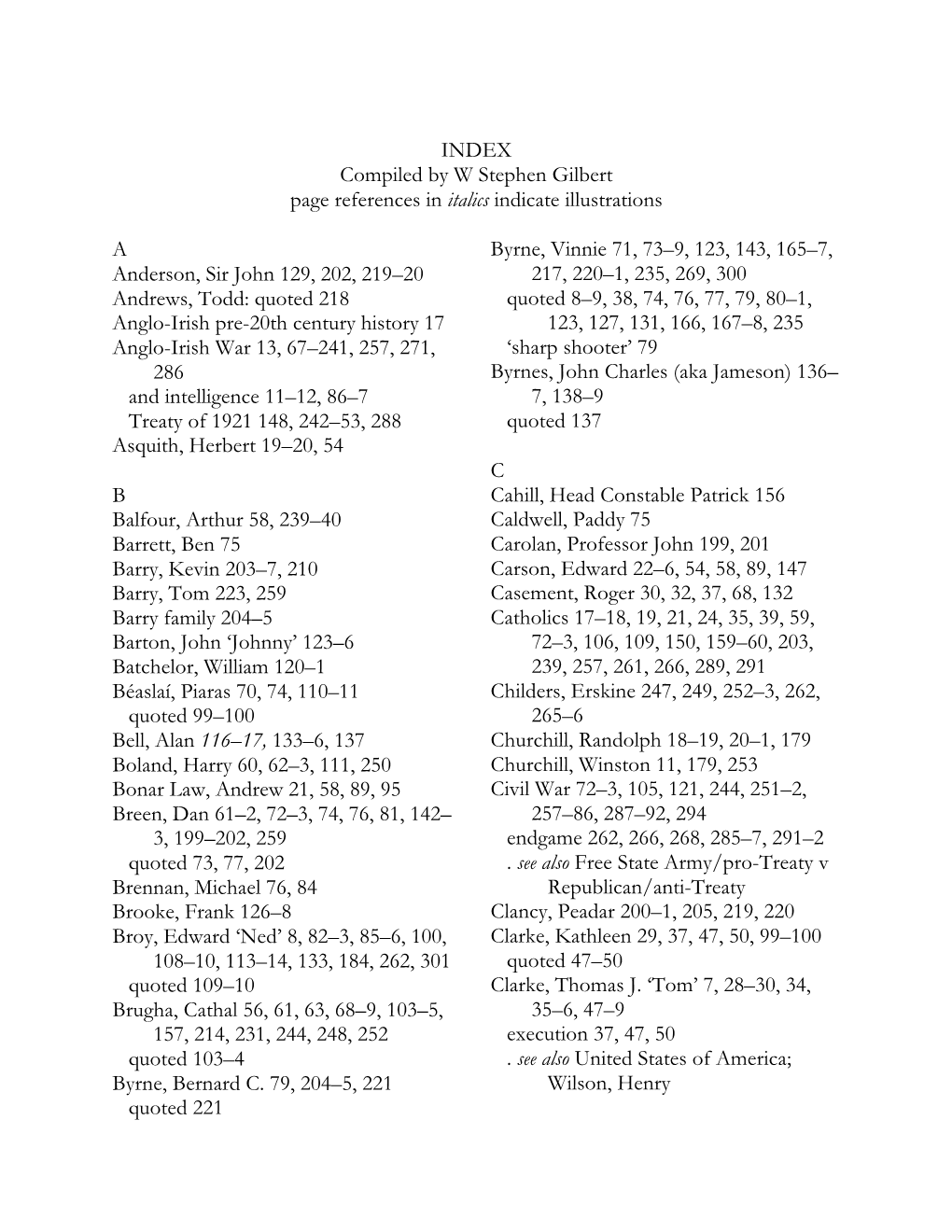 INDEX Compiled by W Stephen Gilbert Page References in Italics Indicate Illustrations