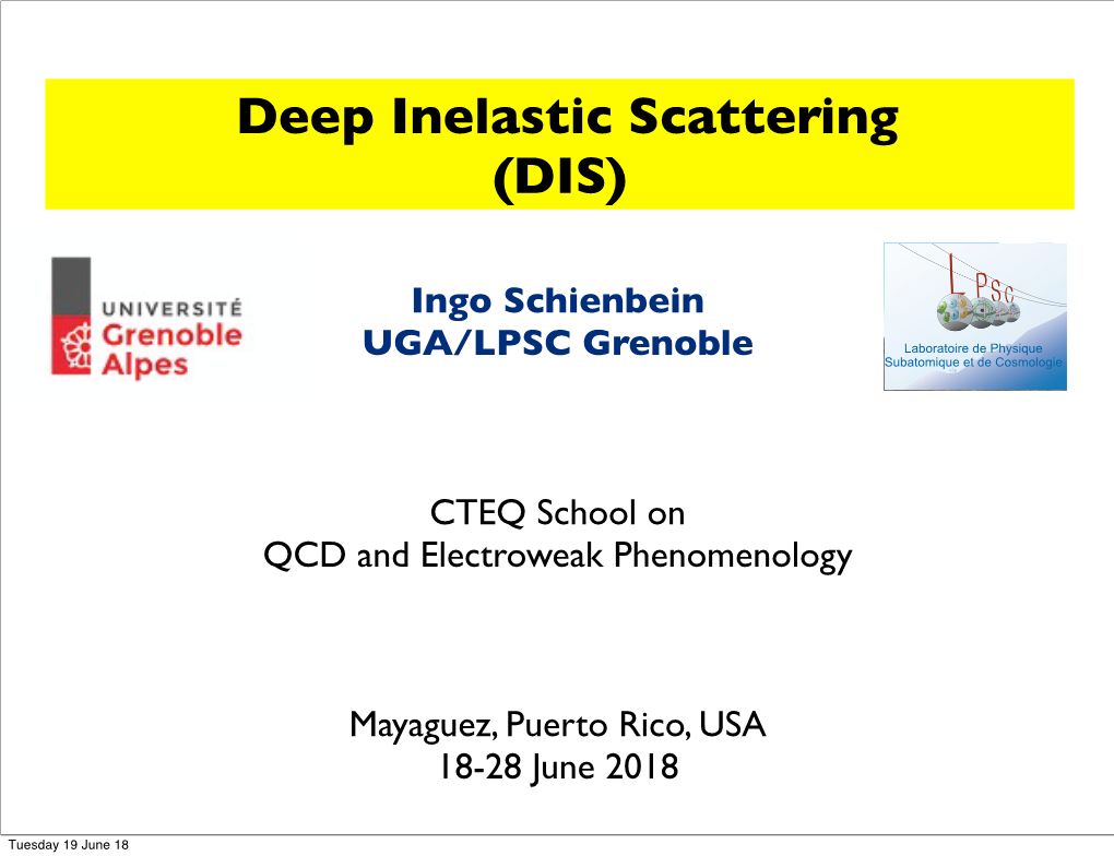 Deep Inelastic Scattering (DIS)