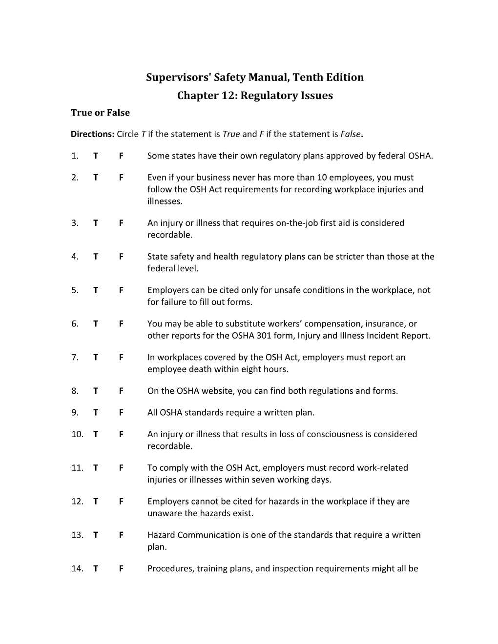 SSDP Module 12, Regulatory Issues