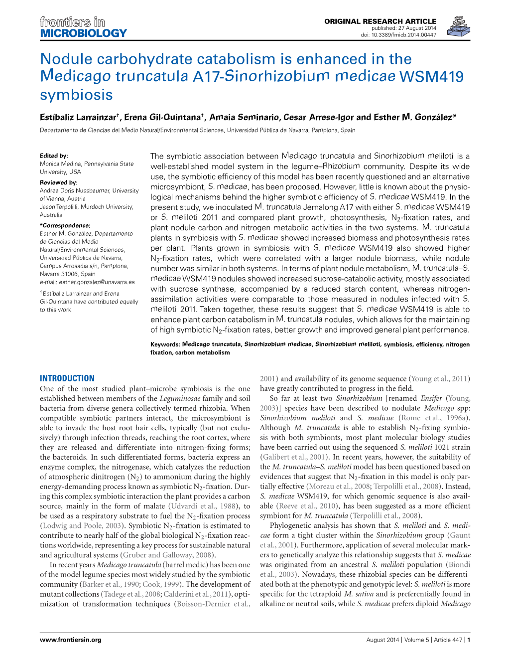 Nodule Carbohydrate Catabolism Is Enhanced in the Medicago Truncatula A17-Sinorhizobium Medicae WSM419 Symbiosis