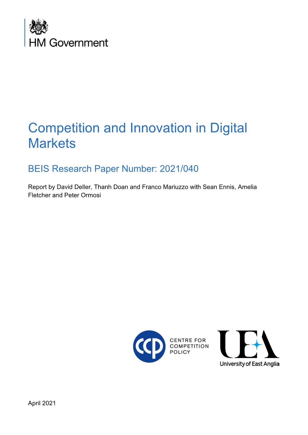 Competition and Innovation in Digital Markets