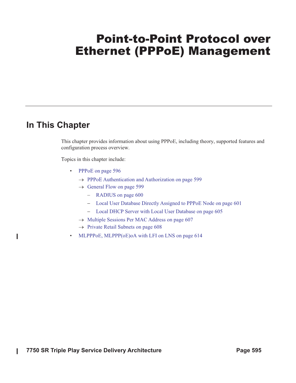 Point-To-Point Protocol Over Ethernet (Pppoe) Management