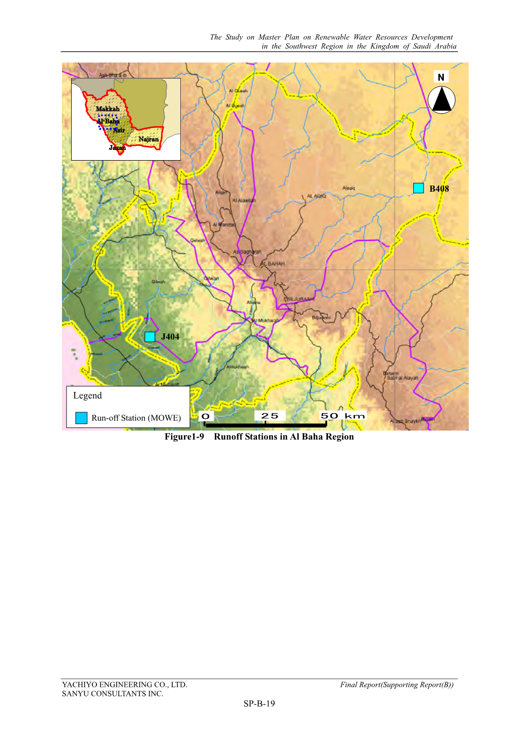 Figure1-9 Runoff Stations in Al Baha Region Legend N