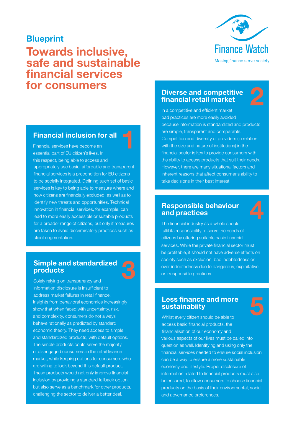 Towards Inclusive, Safe and Sustainable Financial Services For